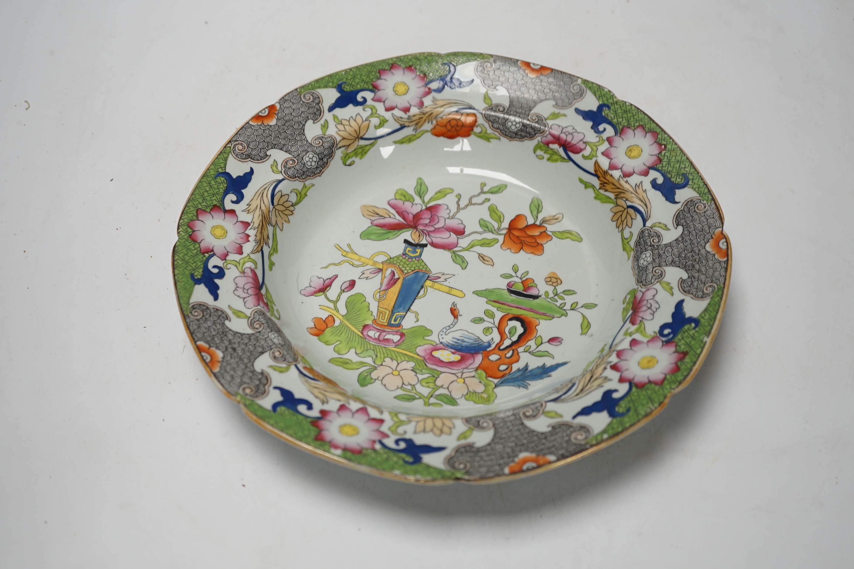 Four early 19th century ironstone dishes and a tureen together with a similar plate